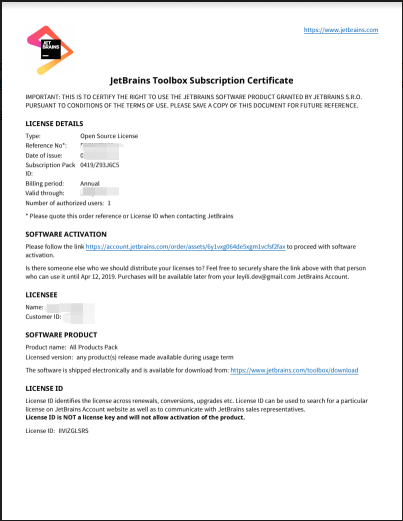 jetbrains free license server